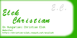 elek christian business card